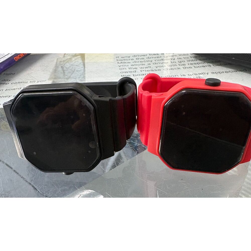 Digital LED Couple Watches - Black and Red